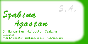 szabina agoston business card